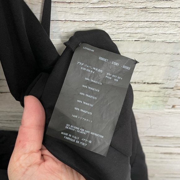 Prada black blouse bow top size 40 /6 - Picture 12 of 12